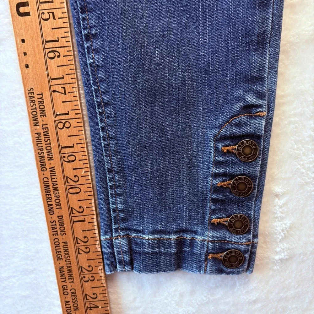 Talbots Jeans Women‎ Sz 4 Petite Flawless Five Pocket Denim Button Cuff